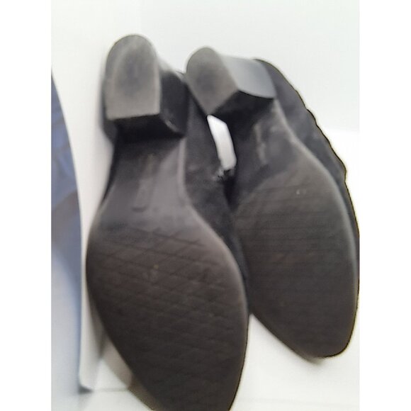 Andrew Geller Ginne Black Solid Suede Ankle Booties Side Zip Womens Size 9 M - Picture 6 of 10